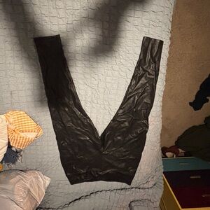 Black Faux-Leather High-Waist Leggings - Women Intimates & Sleepwear